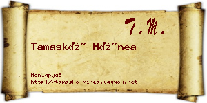 Tamaskó Mínea névjegykártya